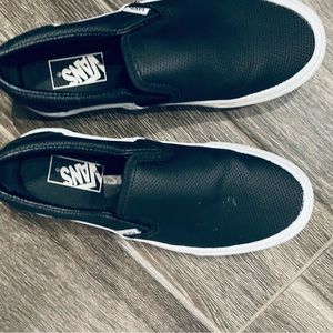 Vans black leather shoes